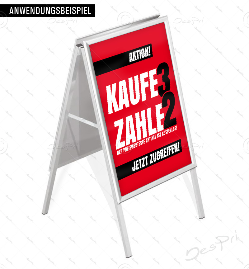 Despri Werbeplakat "Kaufe 3 zahle 2" Aktionsplakat P0101, Rot, DIN A1, Ladenausstattung Despri
