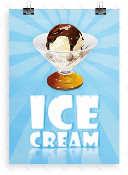 Werbeplakat "Ice cream" Poster P0021A, DIN A1, Eiscafe Werbung