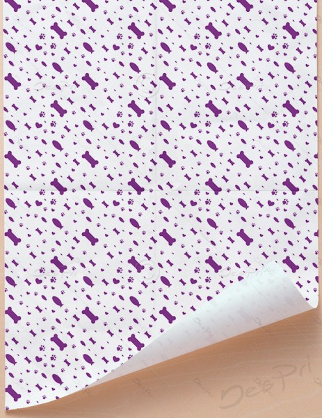 Geschenkpapier - Tierwelt - Weiß-Violett, 68 cm x 98 cm, GP0001B ab 100 Stück