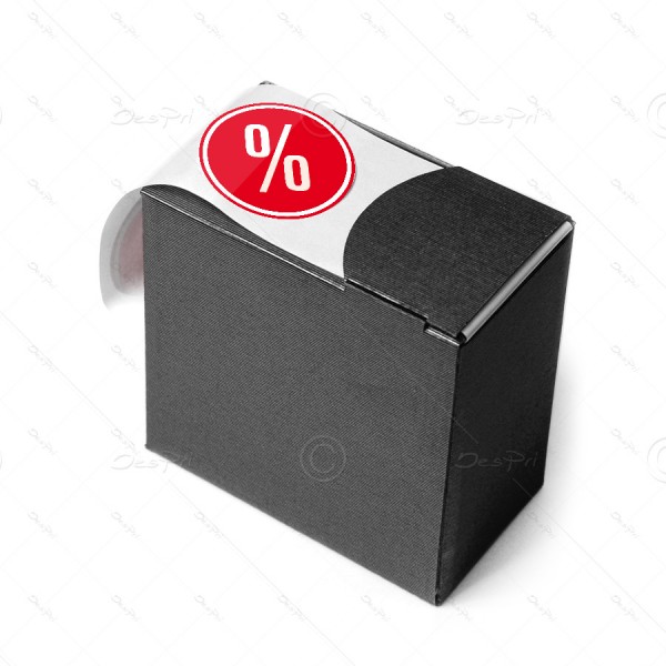 Etiketten auf Rolle - Prozent, rund, rot, E0001