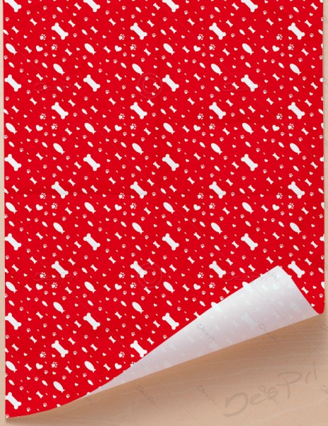 Geschenkpapier - Tierwelt - Rot-Weiß, 68 cm x 98 cm, GP0001A ab 100 Stück