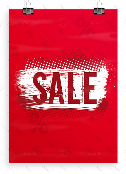 SALE - Plakat - Poster - Werbeplakat, Rot, DIN A1, P0004B
