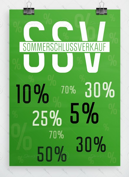 SSV Plakat DIN A1 - Sommerschlussverkauf, grün, P0050B
