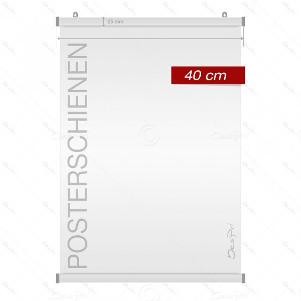 Posterschienen - 40 cm, Plakatleisten, aufklappbar, 1 Paar, Aluminium