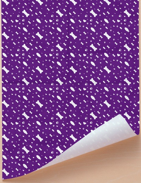 Geschenkpapier - Tierwelt - Violett-Weiß, 68 cm x 98 cm, GP0001D ab 100 Stück